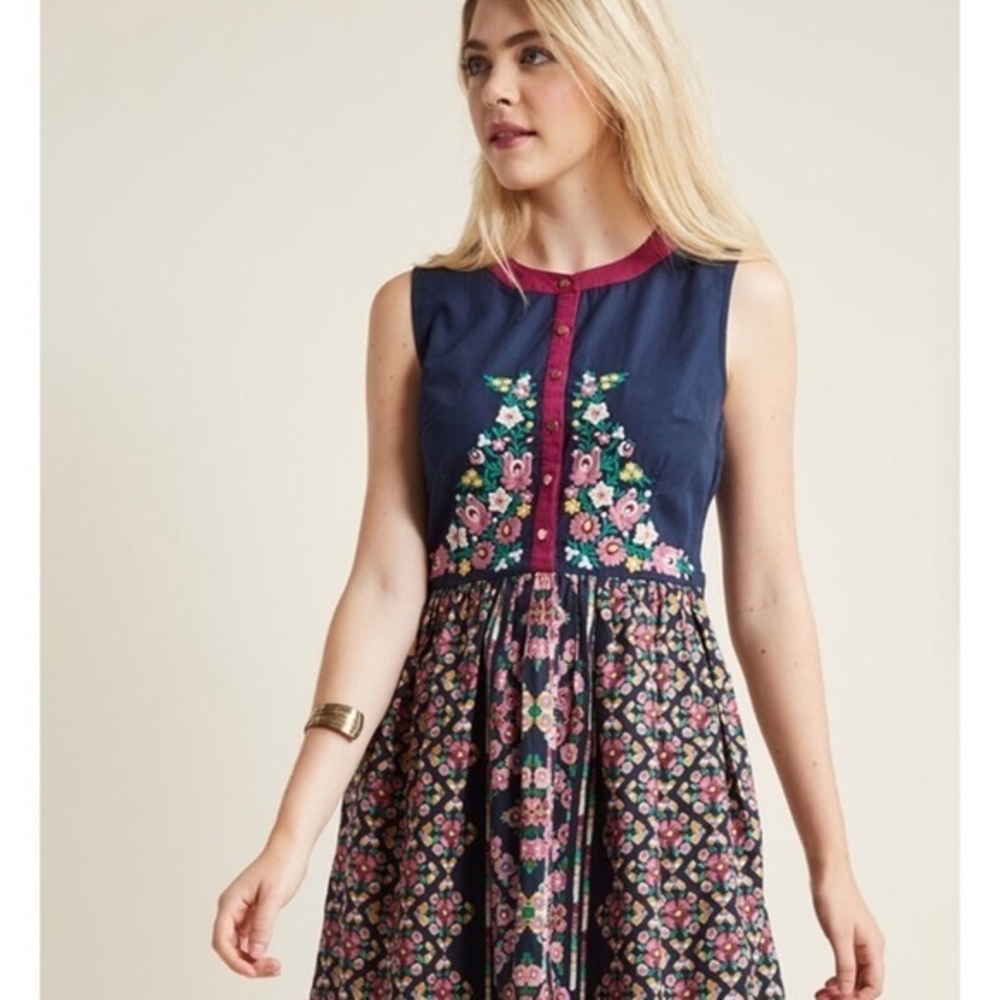 ModCloth Conversation Masterpiece Floral A-Line Midi Dress -  XL - Picture 6 of 6